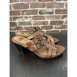 Sofft Women's Brown Leather Heeled Sandals